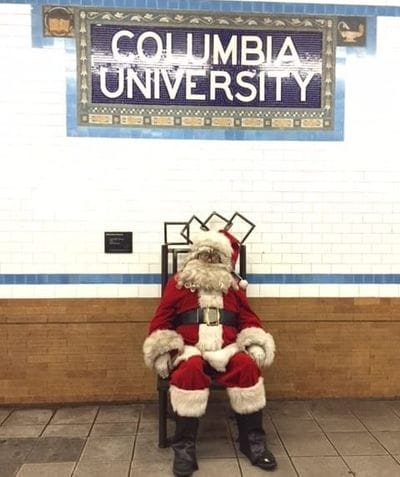 Santa on the 116th St. 1 train platform